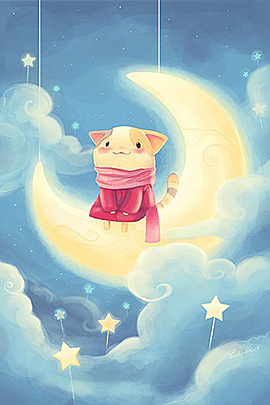 patzke illustrations cartoon anne cute moon lovely kawaii illustration verso stars artist night anna inspiration