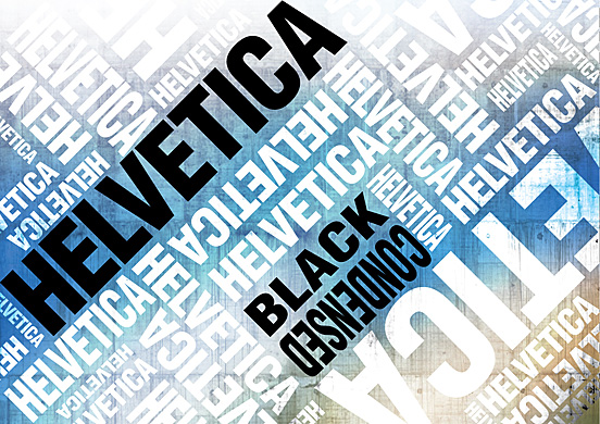 Helvetica poster Blue