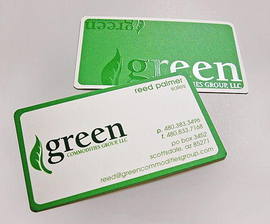 Green Silk business Cards