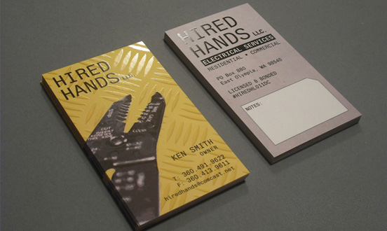 Hired Hands business card