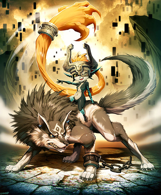Zelda Midna and Wolf Link