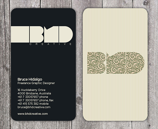 BHD Design business card