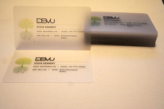 Frosted plastic businesscard