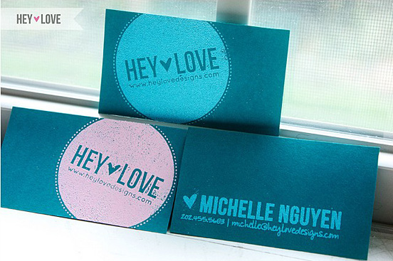 New Hey Love Business Cards