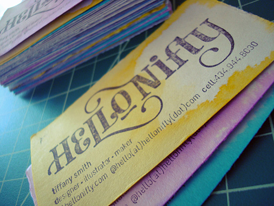 Dip Dyed Business Cards