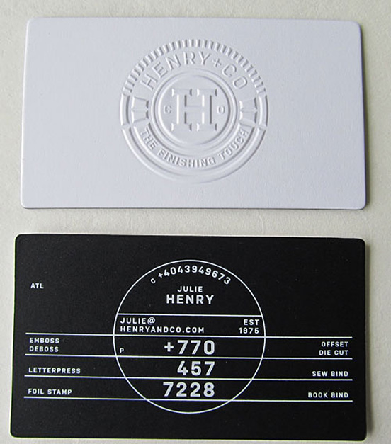 Henry and Company businesscard