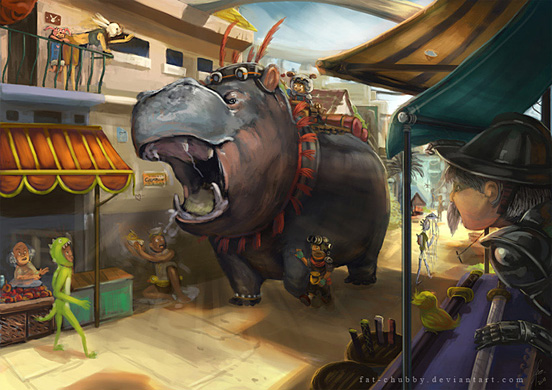 Hippo at Market