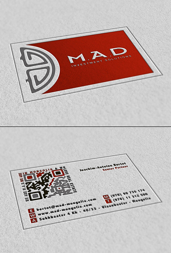 M.A.D. Letterpressed Business Cards