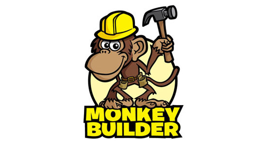 Monkey Construction Worker Cartoon