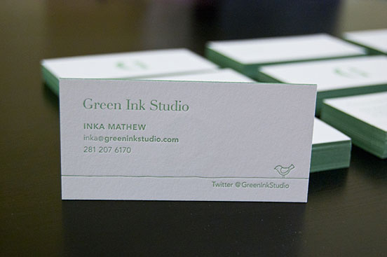 Green Ink Studio Business Cards