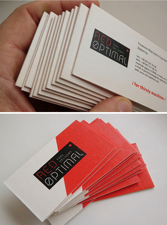 Red Optimal business cards