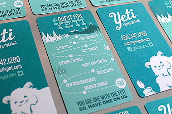 Yeti Frozen Custard Business Card