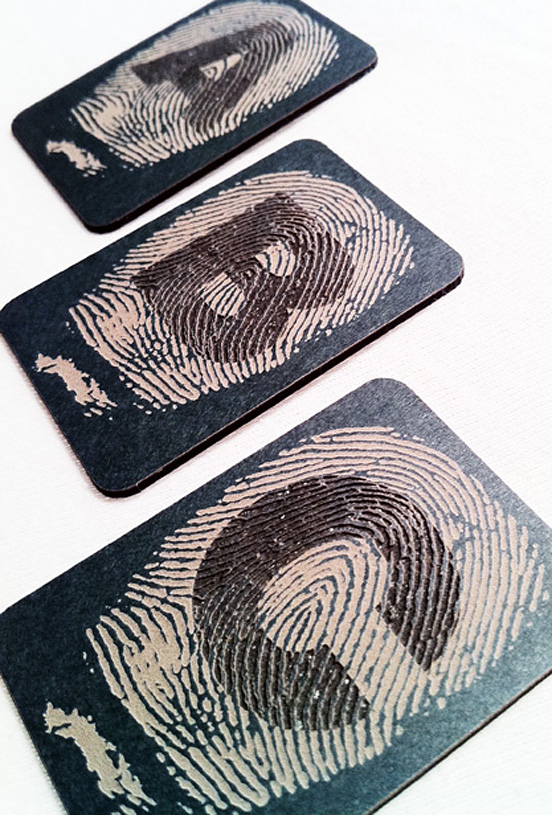 Fingerprint Alphabet Business Cards