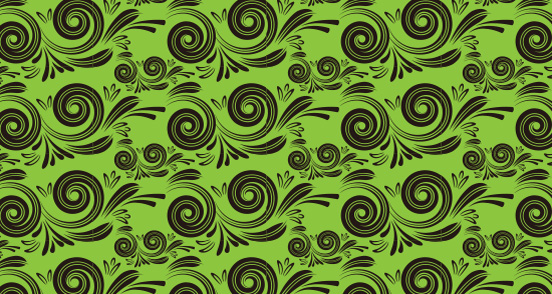 Swirly Floral Green