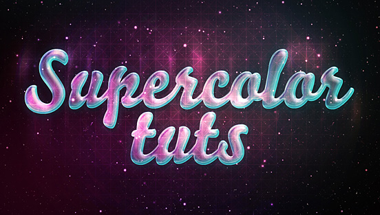 Glossy Neon Text Effect in Stars
