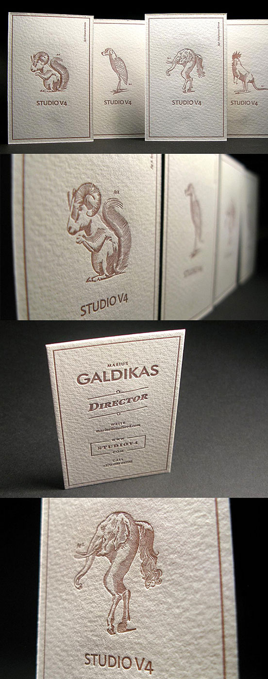 Engraving Styled Letterpress Business Card