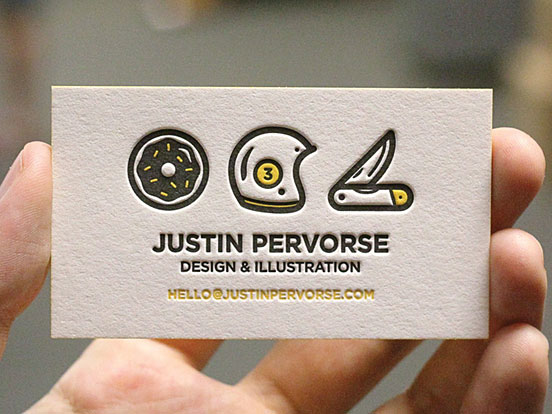 Justin Pervorse Bidness Cards