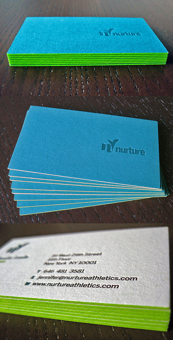 Neon Edge Painted Business Cards
