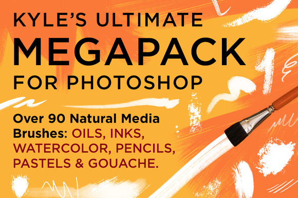 Megapack: 90+ Real Art Photoshop Brushes