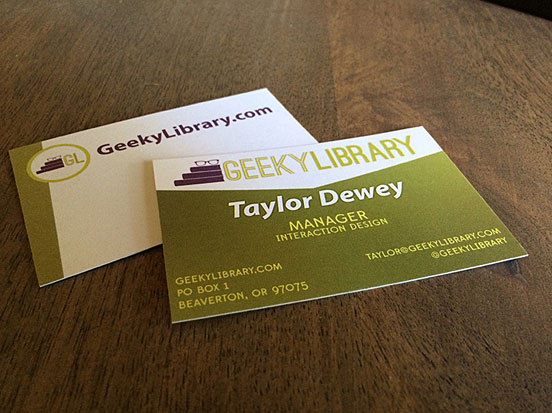 GeekyLibrary Business Cards