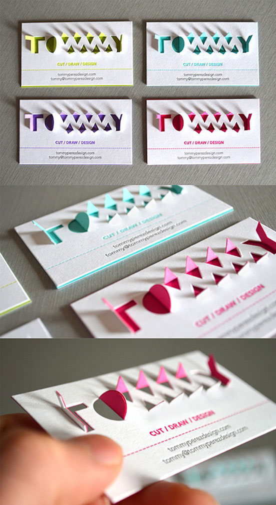 3D Pop Up Typography Business Card