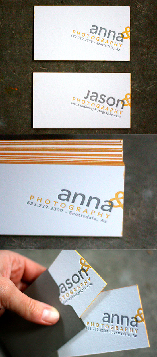 Letterpress Edge Painted Business Card