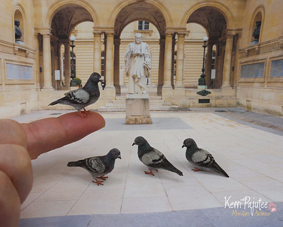 Miniature Pigeon sculptures