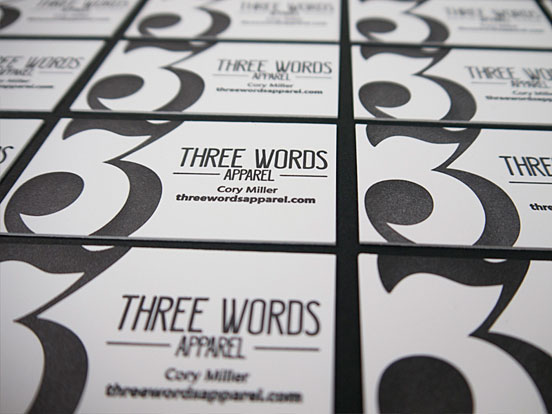 Three Words Business Cards