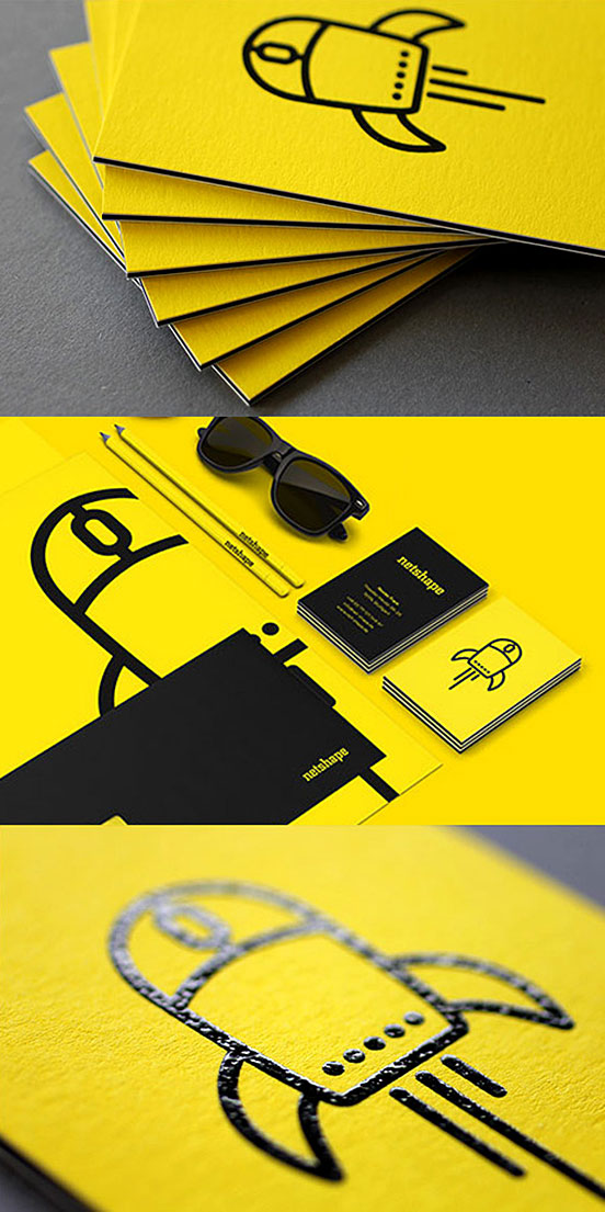 Bold Black And Yellow Business Card