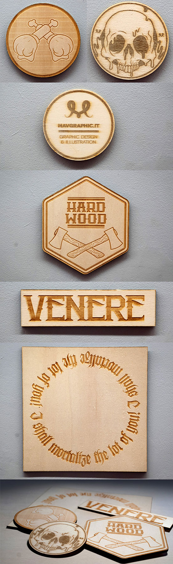 Cut Wooden Business Cards