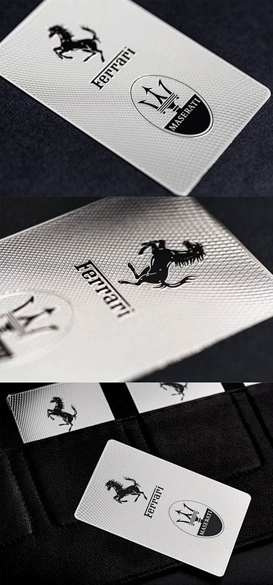 Embossed And Screen Business Cards