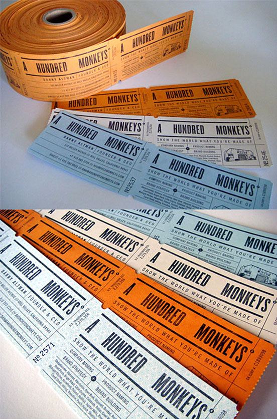Clever Ticket Roll Style Business Cards