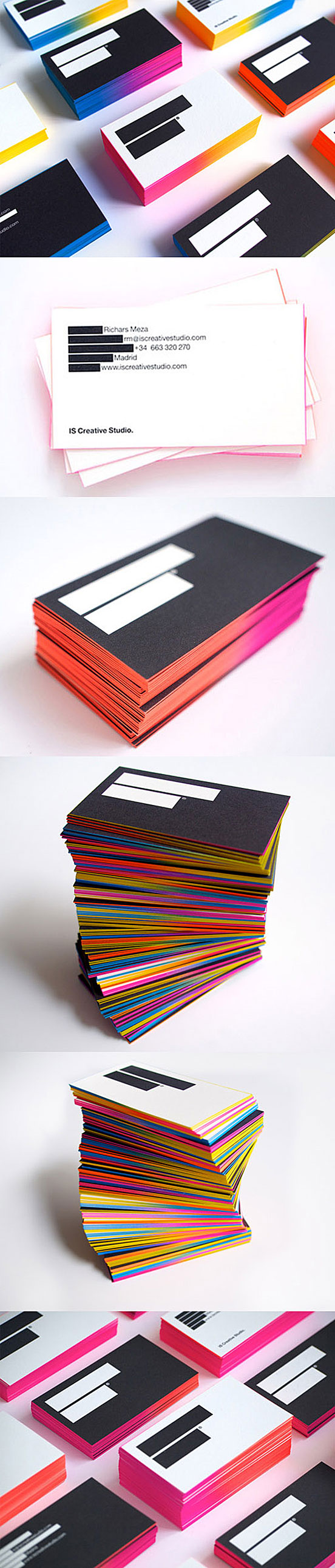 Creative Gradient Edge Painted Business Cards