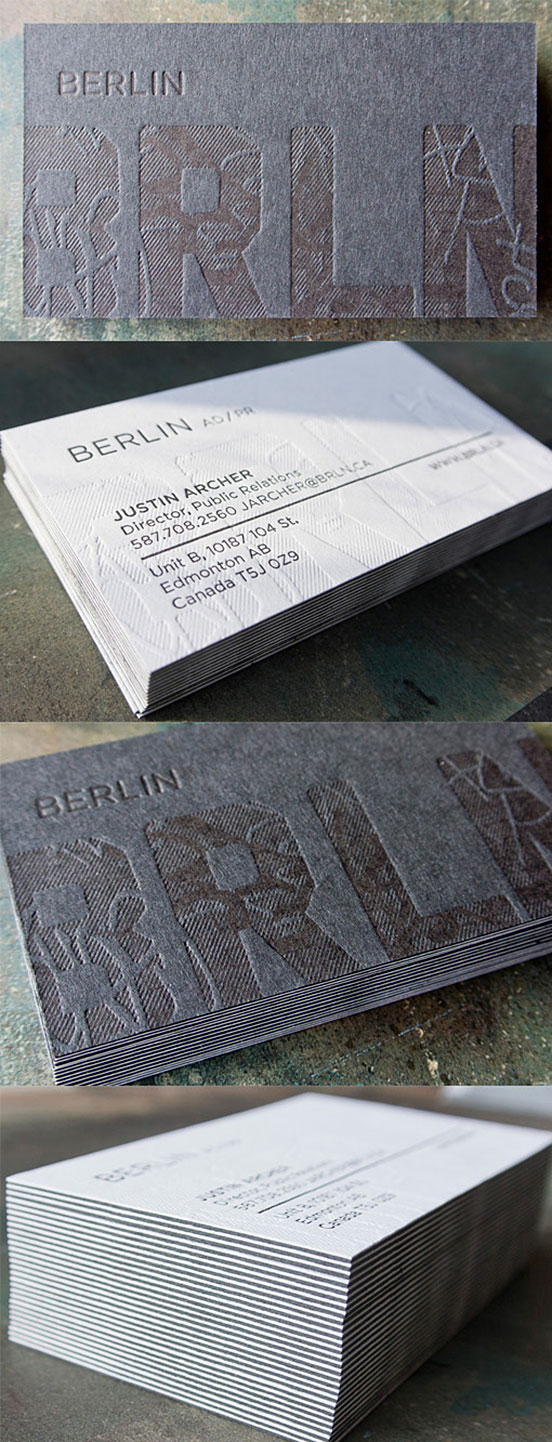 Unique Textured Letterpress Business Cards