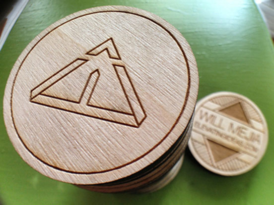 Laser Engraved Wooden Nickel