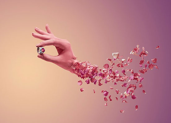 Woman Arm With Flower Petals