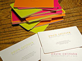 Bright Neon Letterpress Business Cards