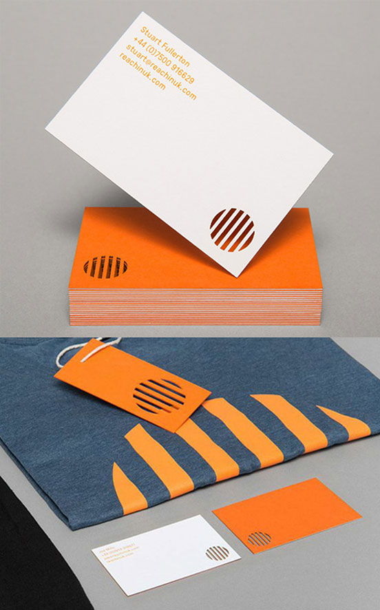 Bright Modern Minimalist Die Cut Business Card Design