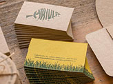 Leaf Themed Letterpress Business Cards