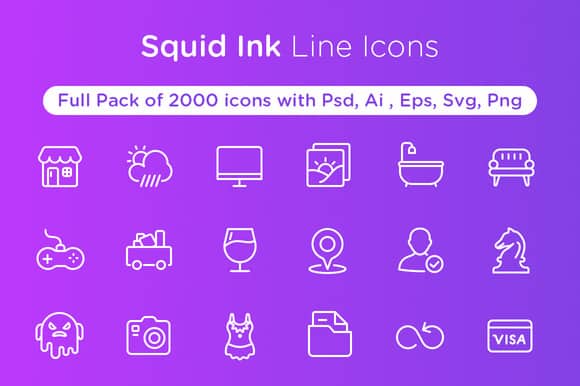 Squid Ink Line Icons