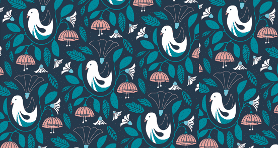 Birds and Flowers Pattern