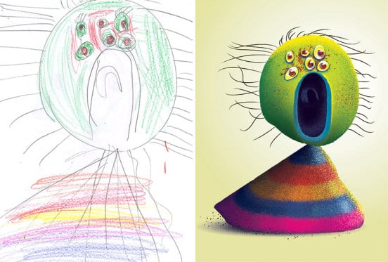 55 Artists Recreate Kids' Monster Doodles In Their Unique Styles
