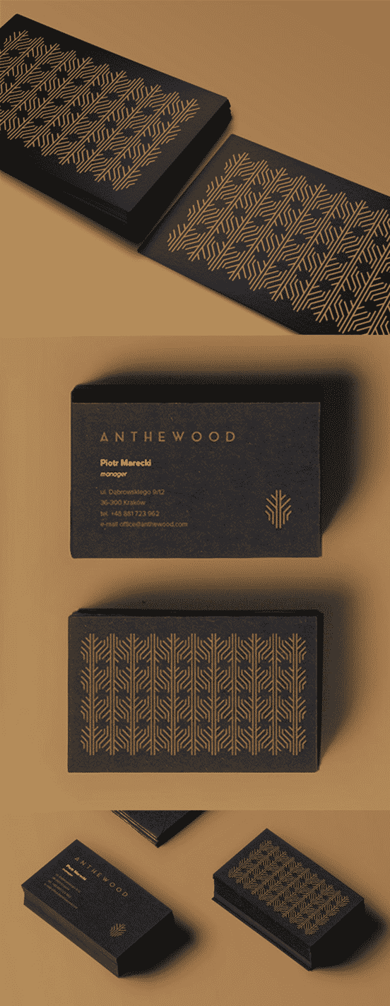 Gold Patterned Business Card