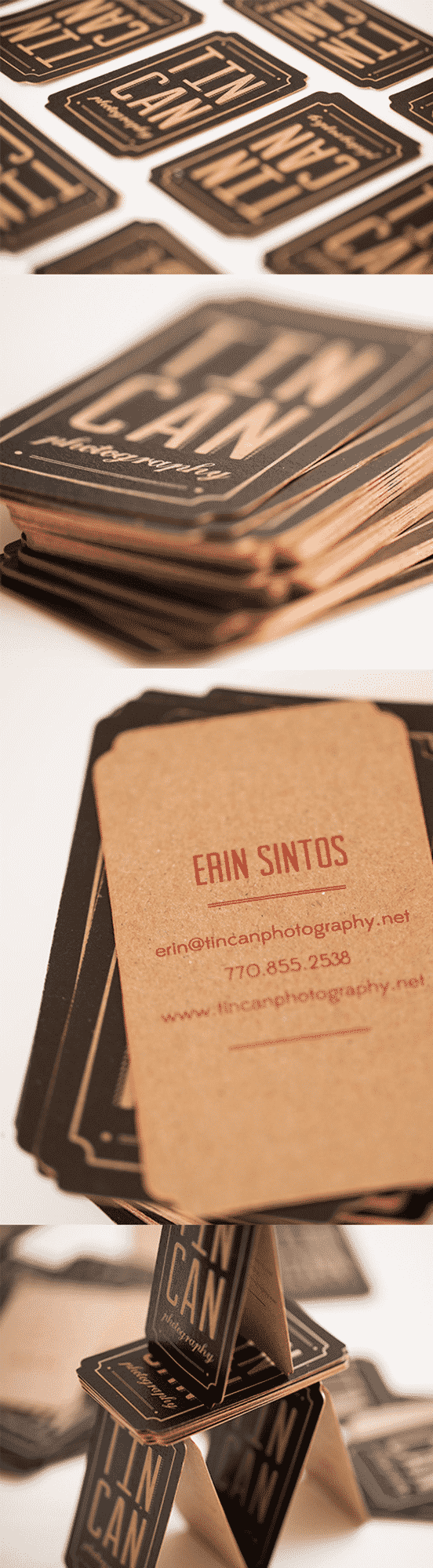 Quirky Vintage Style Gold Edged Business Card