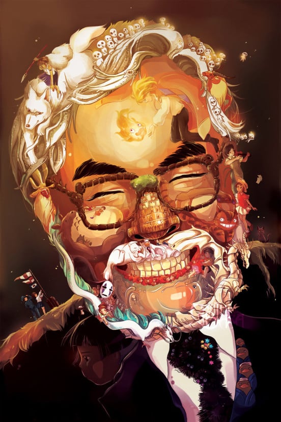 2Hayao Miyazaki Art Portrait