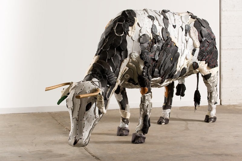 A Collection of Farm Animal Sculptures Made From Unconventional Materials  Like Sheoes,Mops, and Leather bags - The Design Inspiration | The Design  Inspiration