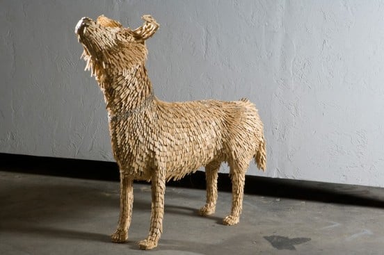 This dog was made from clothespins.