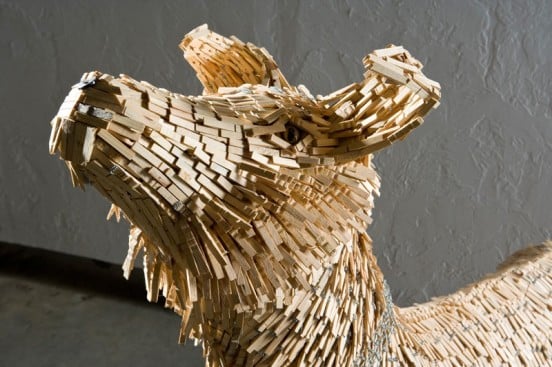 This dog was made from clothespins.2