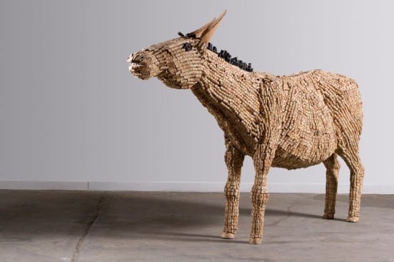 This donkey has been made using corks.