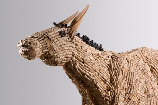 This donkey has been made using corks.2